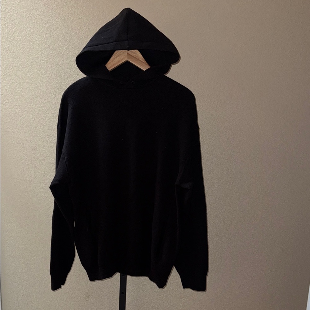 Zara Black Pull Over Hooded Acrylic Knit Blend Sweater Men’s Size M